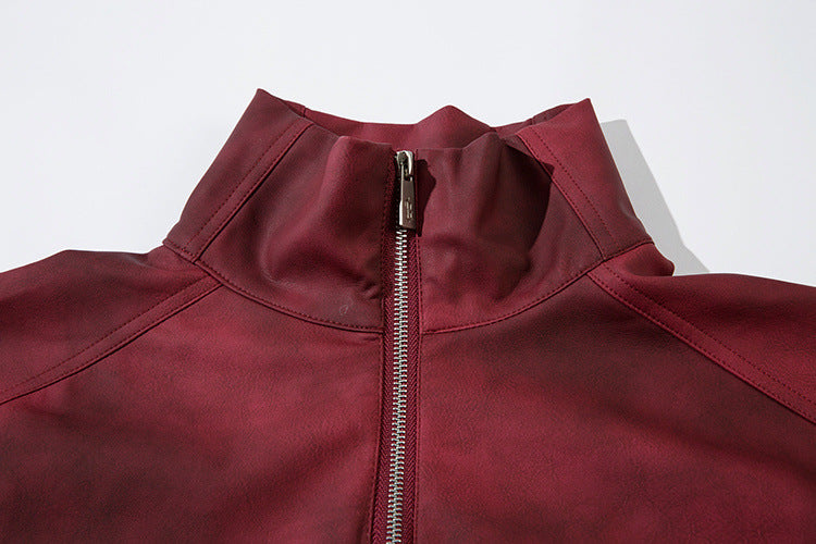 Sweat-shirt SMK à demi-zip – Col montant vintage effet délavé à l’acide