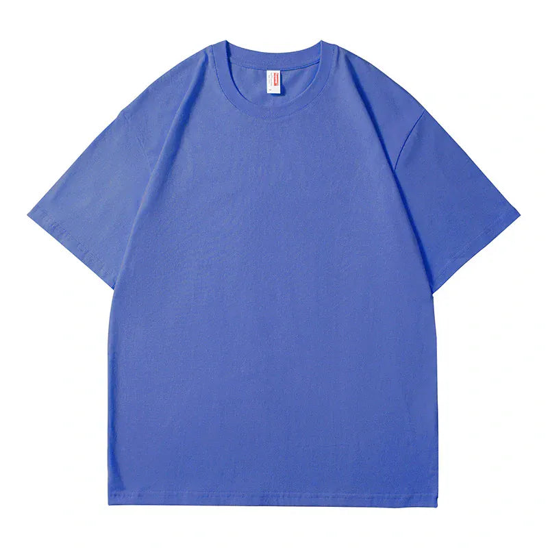 The Custom Anime Character Royal Blue T-Shirt, a personalized 230GSM tee made from 100% cotton, is shown laid flat on a white background.
