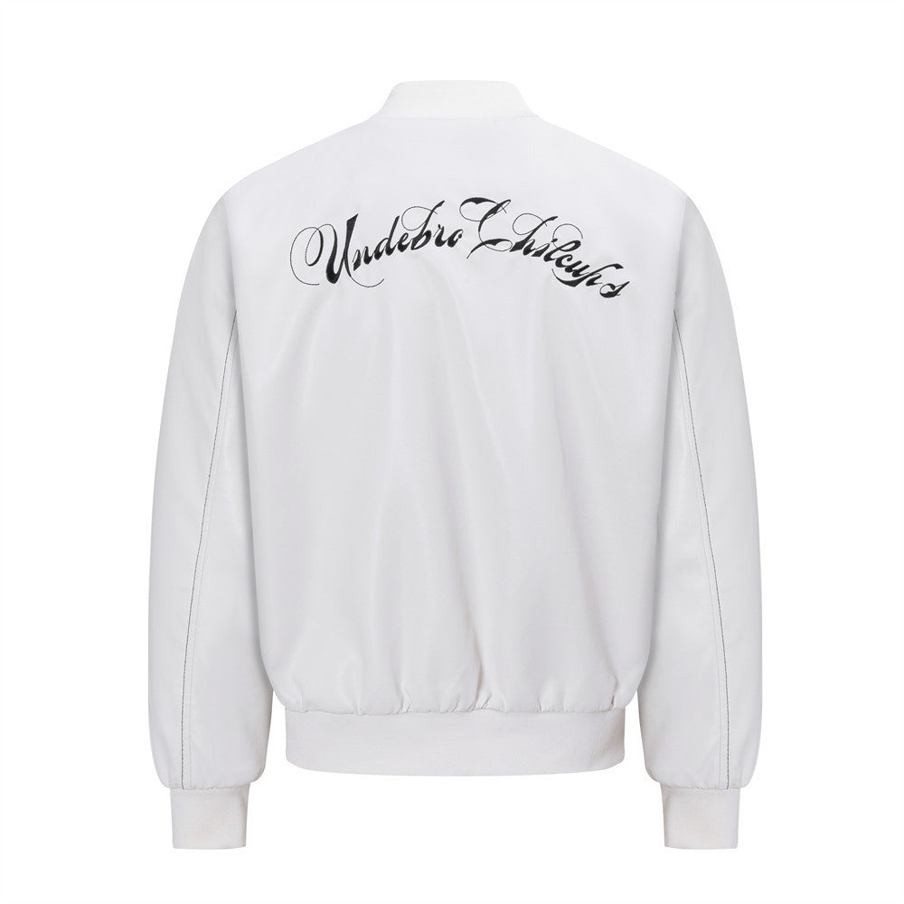 Leather Bomber Jacket Men – PU Punk Tribal Embroidery Oversized Varsity Jacket