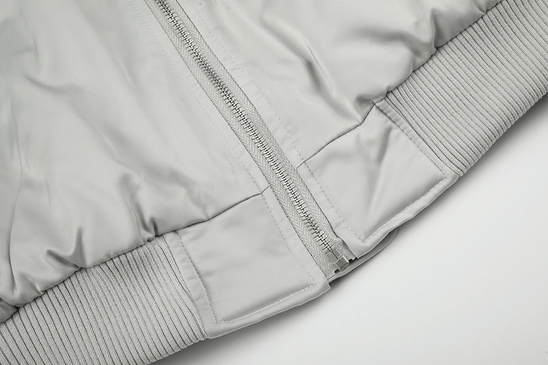 Padded Bomber Jacket with Chest Buckle Strap – Men's Oversized Flight Jacket