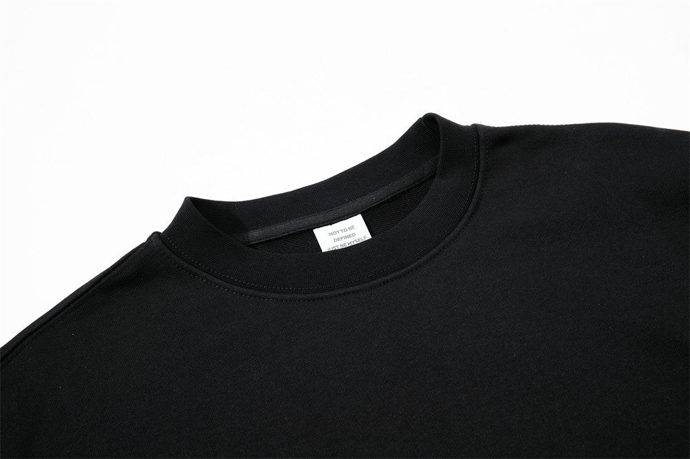 Oversized Graphic Print Sweatshirt – Wander Never Fold Slogan Crew Neck
