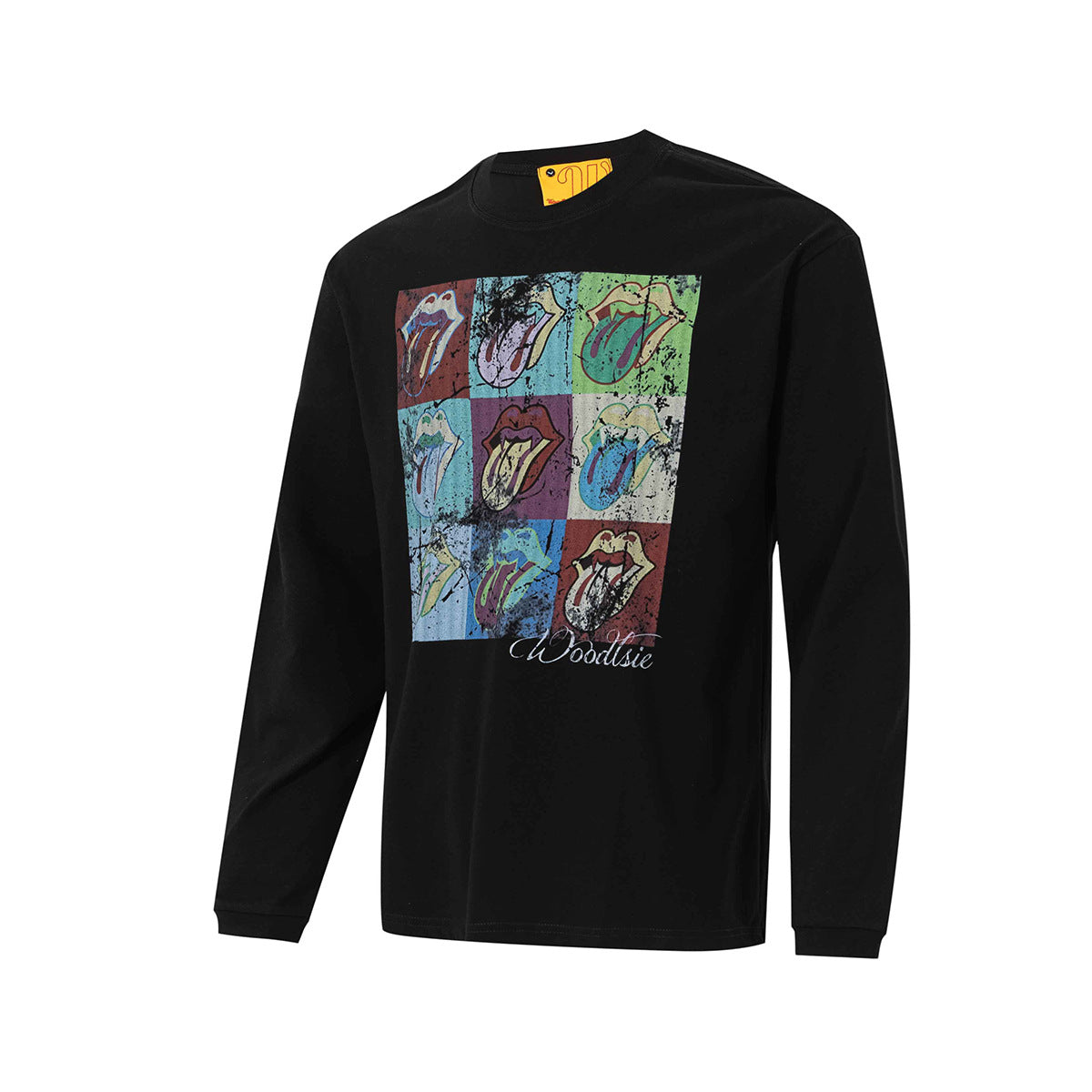 T-shirt manches longues graphique avec imprimé rétro pop art de langue
