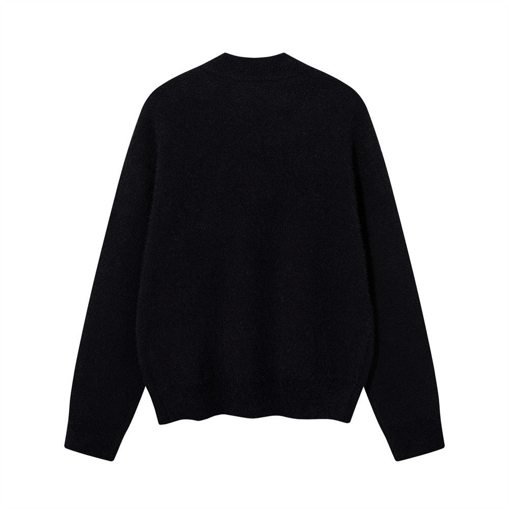 Goat Head Jacquard Crewneck Sweater – Oversized Knit Pullover