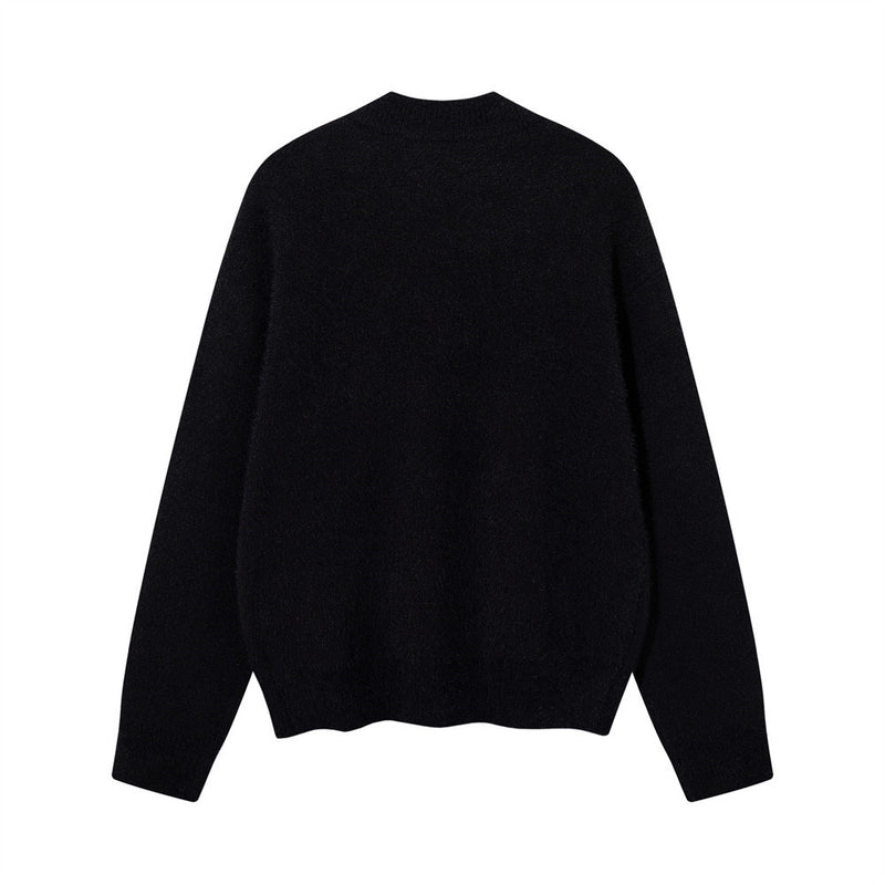Goat Head Jacquard Crewneck Sweater – Oversized Knit Pullover