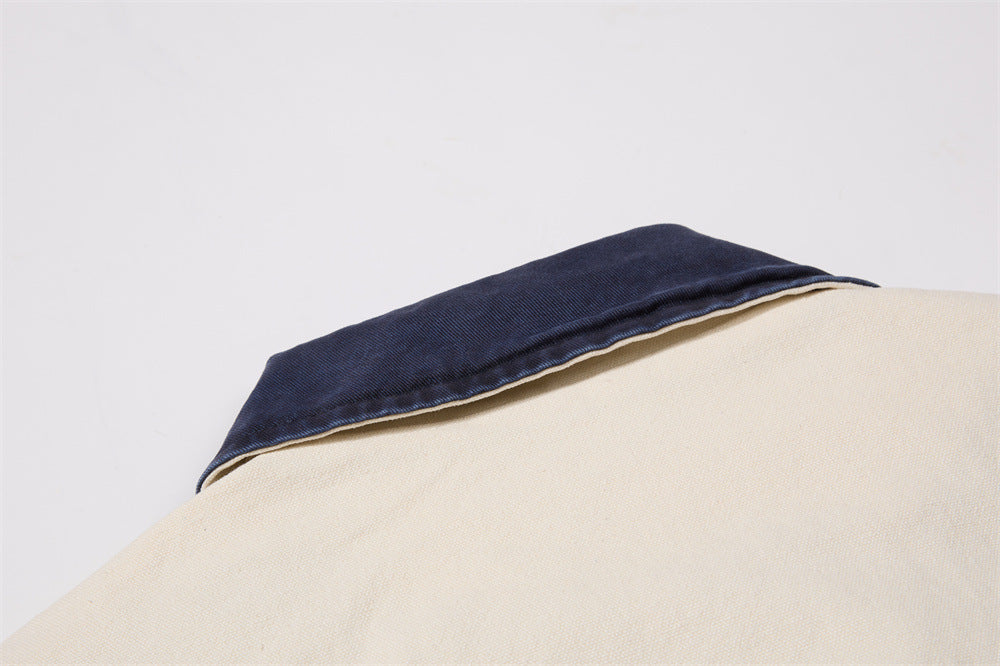 Men's Canvas Workwear Zip Jacket with Contrast Corduroy Collar