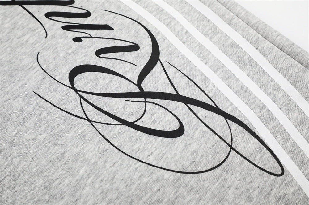 Wide-Leg-Sweathose mit Stern-Grafik und dreifachen Streifen-Details