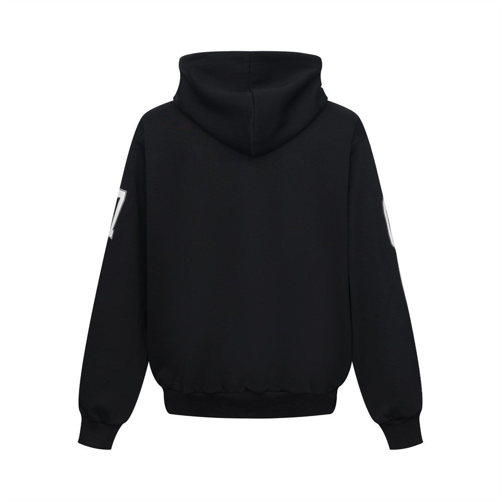 Zip-Hoodie mit 07-Patch – Oversize-College-Sweatshirt im Streetwear-Stil