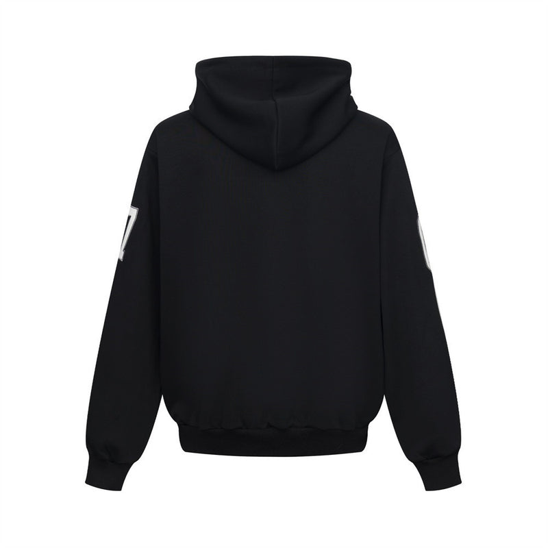 Zip-Hoodie mit 07-Patch – Oversize-College-Sweatshirt im Streetwear-Stil