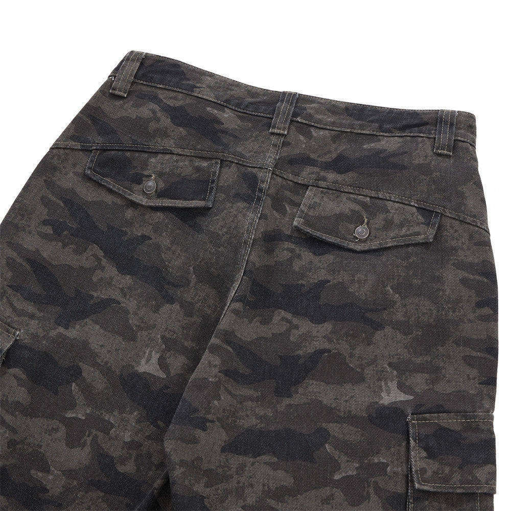 Cargohose für Herren – Loose Fit, weites Bein, Camouflage und Denim mit mehreren Taschen