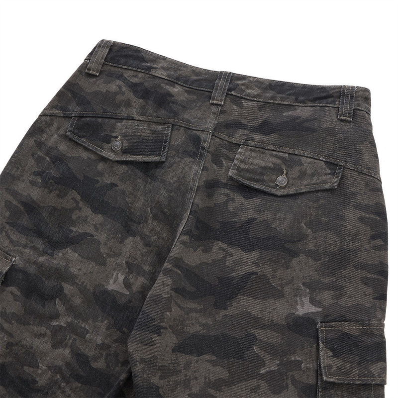 Cargohose für Herren – Loose Fit, weites Bein, Camouflage und Denim mit mehreren Taschen