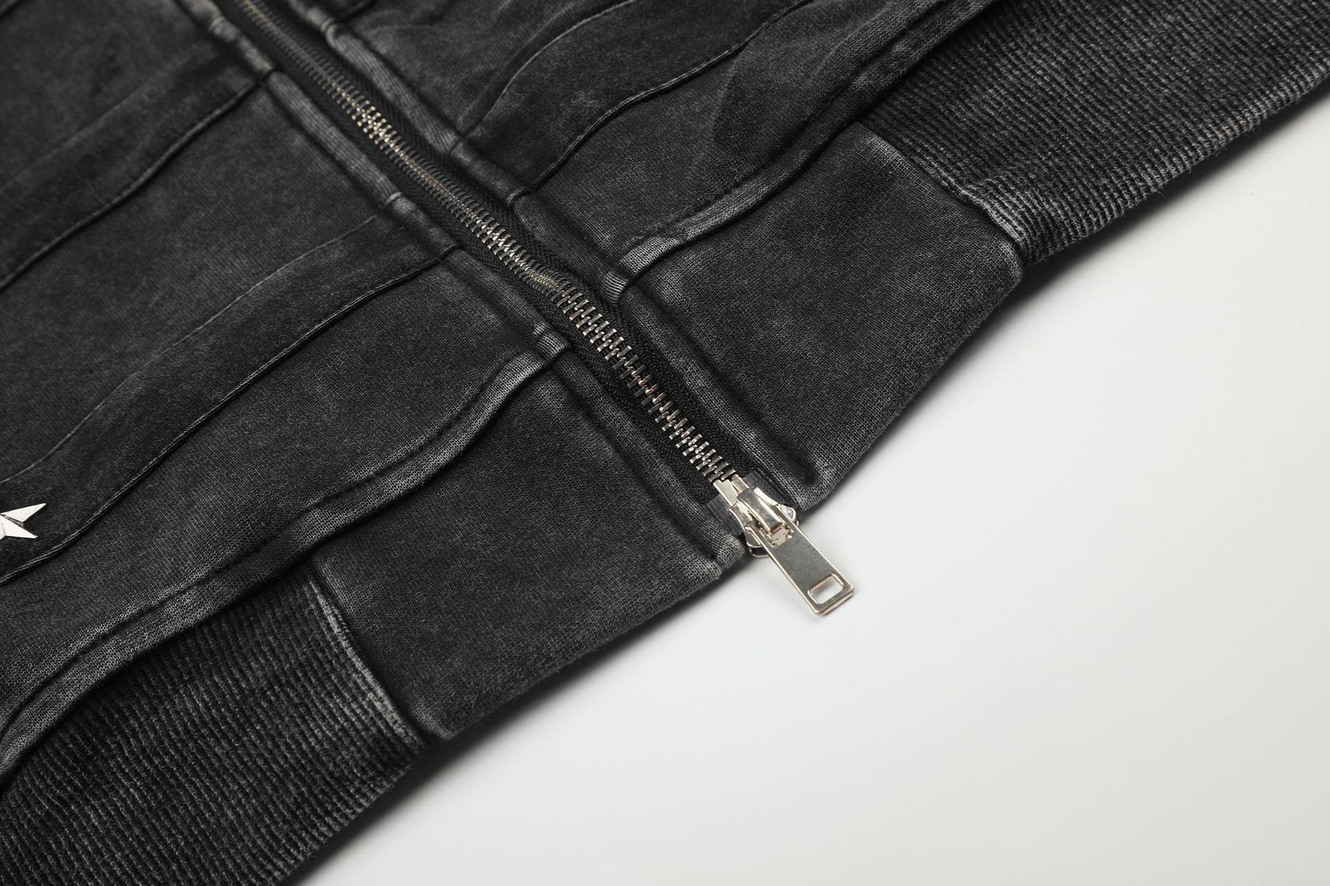 Leopard Print Zip-Up Hoodie with Military Star Band Detail