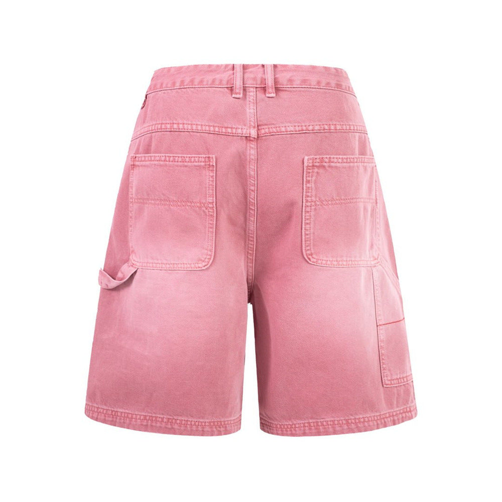 Baggy-Denimshorts für Herren – gewaschene Carpenter-Style-Jeansshorts für Streetwear