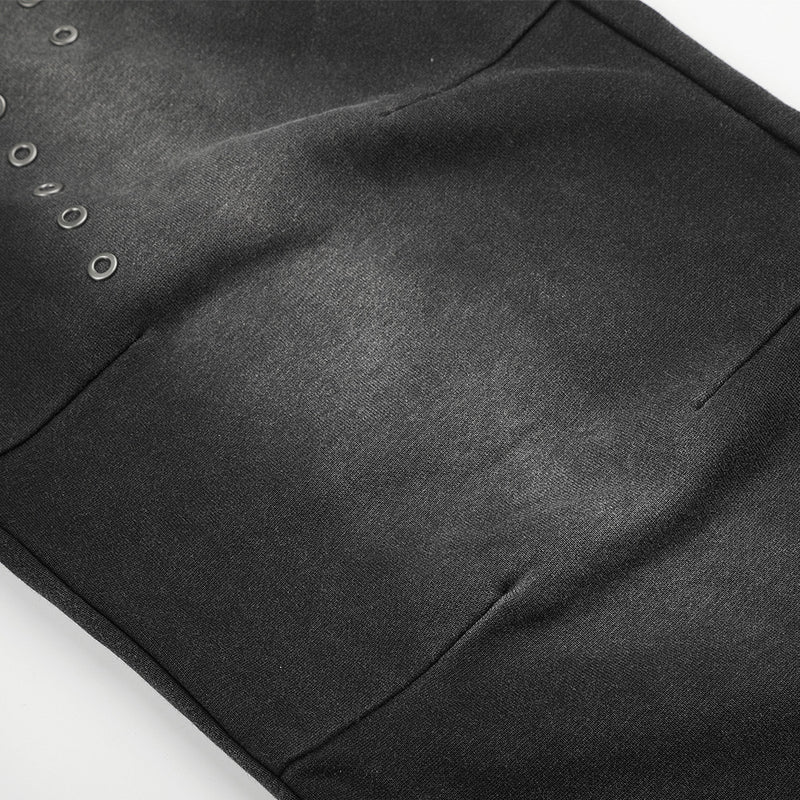 Pantalon de survêtement ample à œillets métalliques, finition délavée à l’acide & ourlet brut
