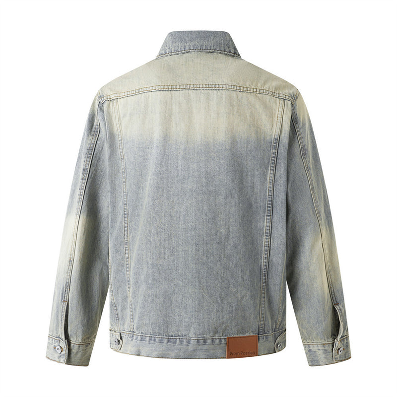 Veste en jean homme délavée et usée – Style street vintage punk