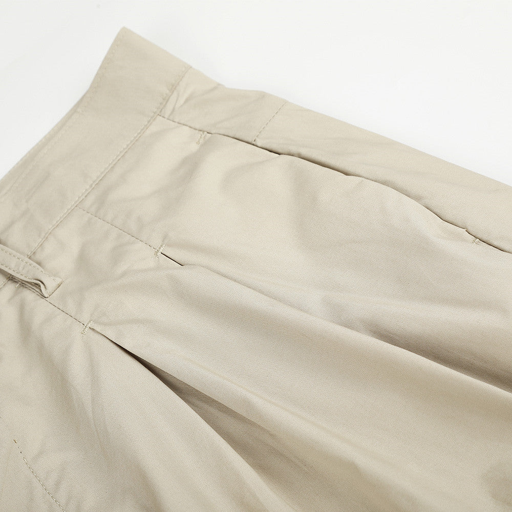 Wide-Leg Cargo Pants with Pleats and Large Side Pockets