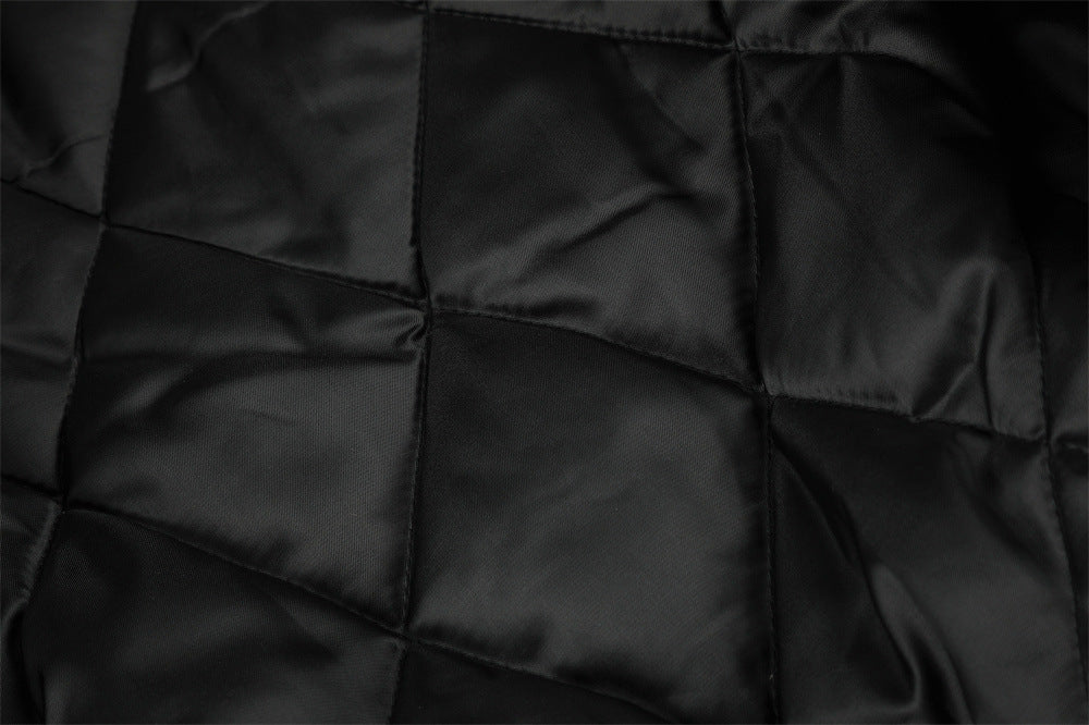 Men's Army Green Bomber Jacket with Leopard Faux Fur Collar & Rivet Detail