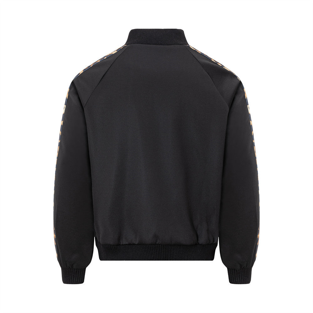 Leopard-Trackjacke – Oversized-Zip-up für Herren mit Schriftzug-Stickerei &