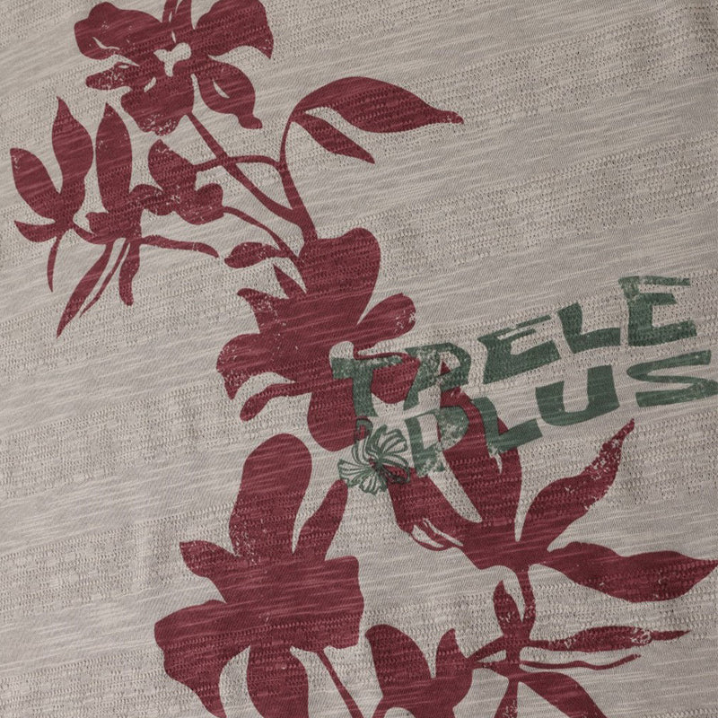 Camiseta de manga larga para hombre con estampado floral sombreado – Cuello redondo extragrande
