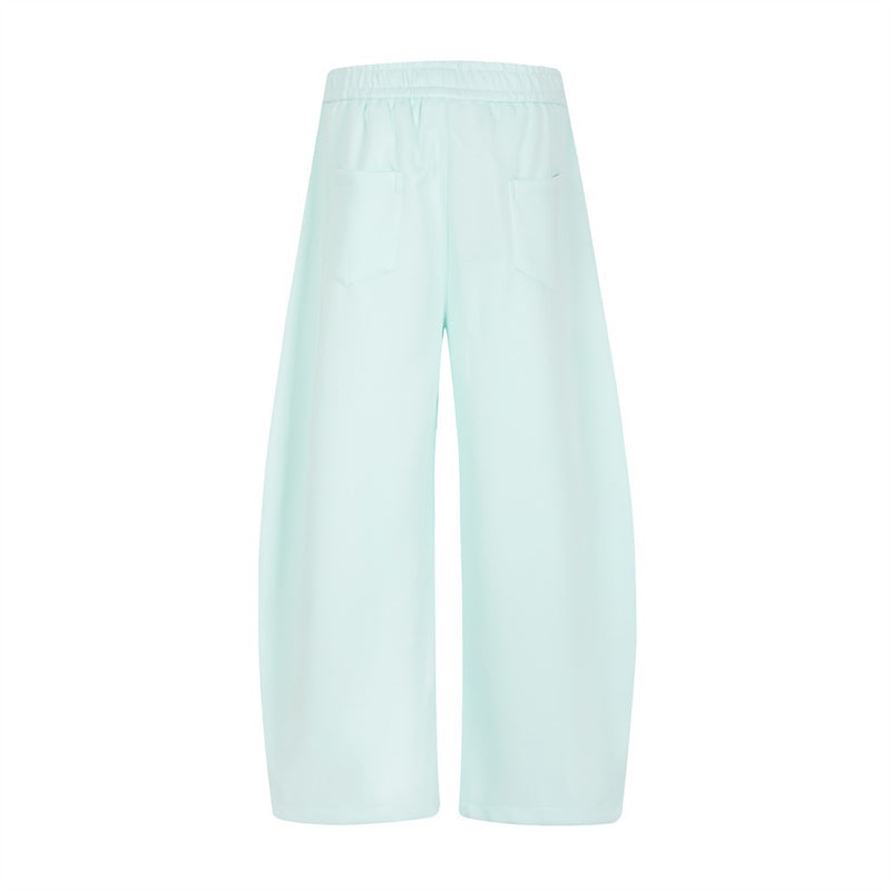 Polka Dot Tie-Waist Wide Leg Sweatpants – Unisex Colorblock Baggy Pants
