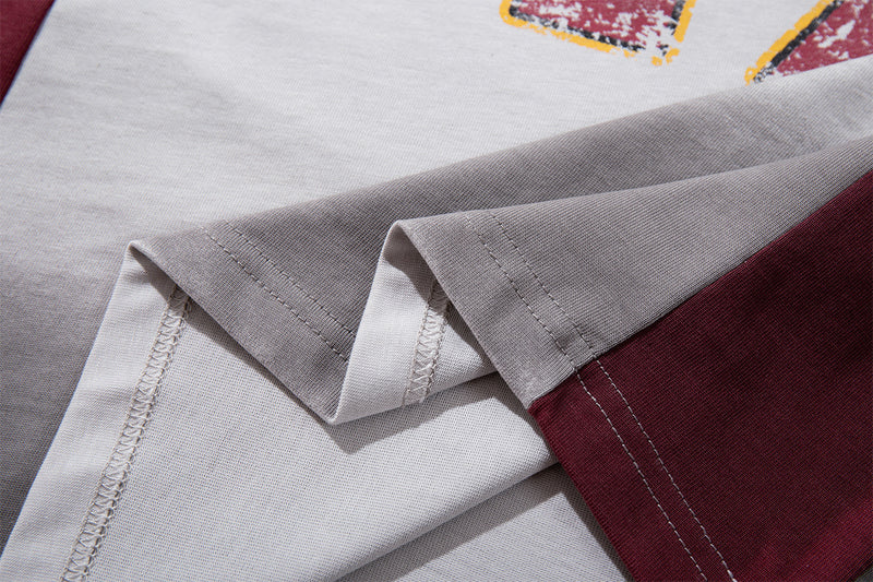 ベースボール長袖シャツ – カラーブロック ウォッシュド グラフィック ラグランTシャツ