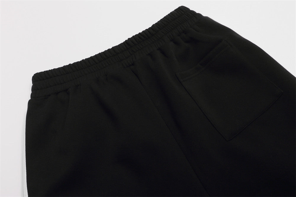 Men's Wide-Leg Track Pants with Camo Print, Cross Graphic & Side Stripes