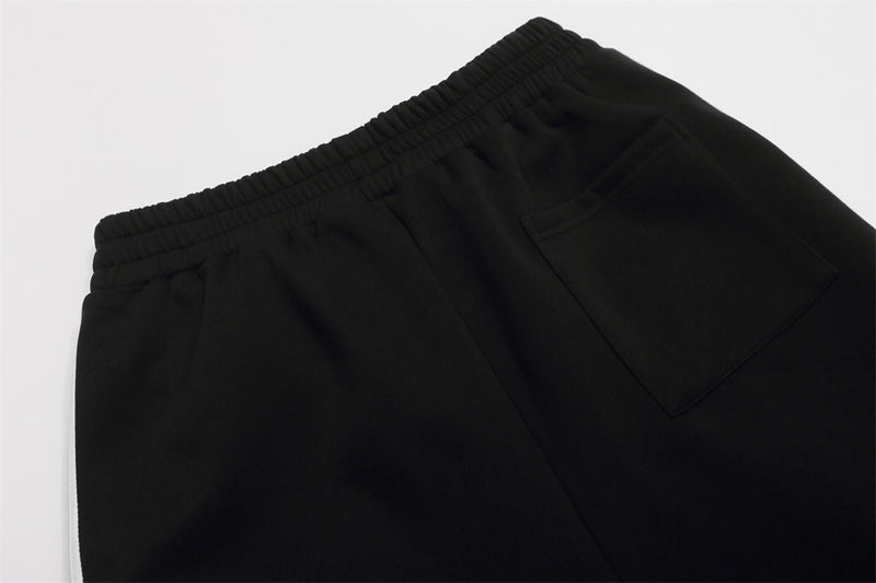 Men's Wide-Leg Track Pants with Camo Print, Cross Graphic & Side Stripes