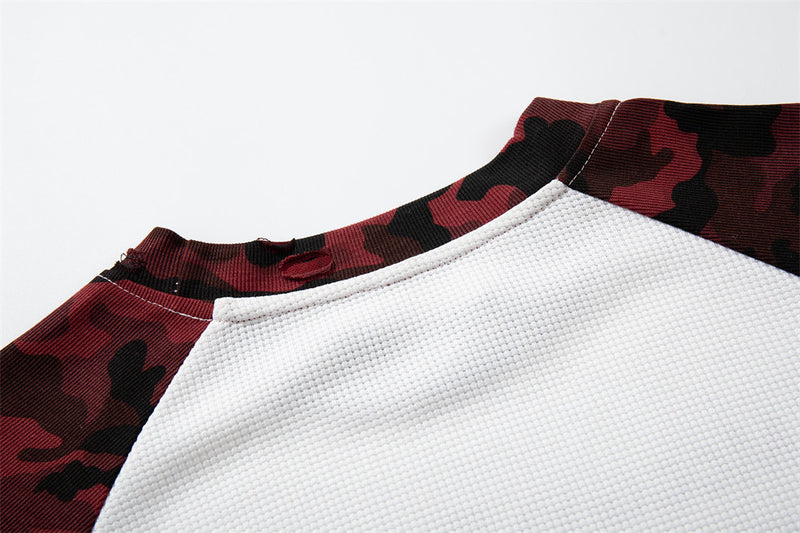 Men's Camo Raglan Long Sleeve Shirt – Graphic Star & Knight Print