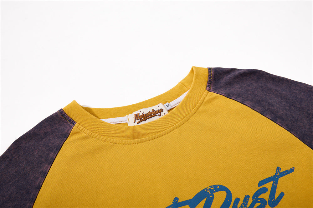 Men's Long Sleeve Tee Desert Dust & Neon Lust Raglan Graphic Shirt