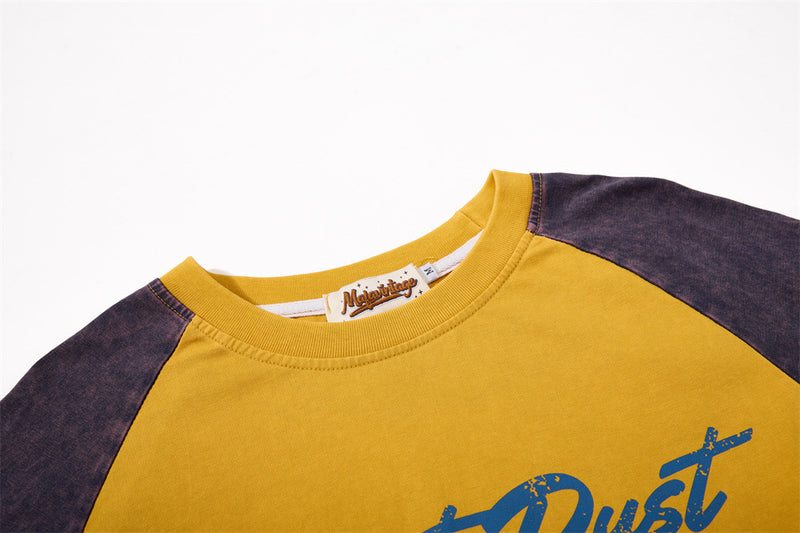 Men's Long Sleeve Tee Desert Dust & Neon Lust Raglan Graphic Shirt