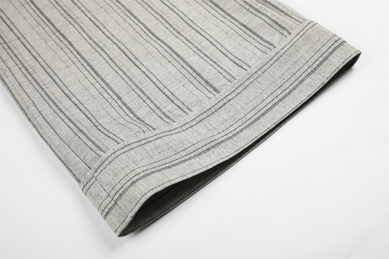Wide-Leg Striped Trousers – Button-Fly Pleated Straight-Cut Pants