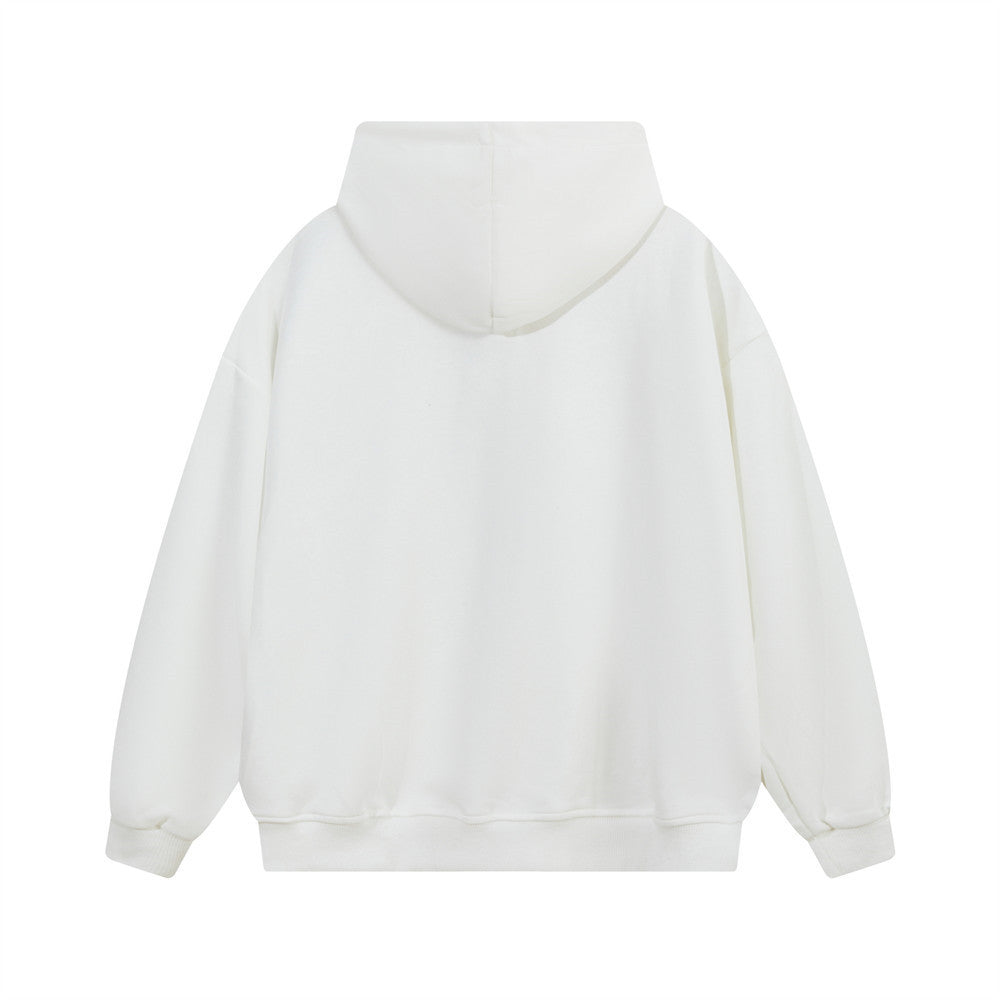 Sweat à capuche zippé avec étoile filante en strass – Streetwear oversize à double zip