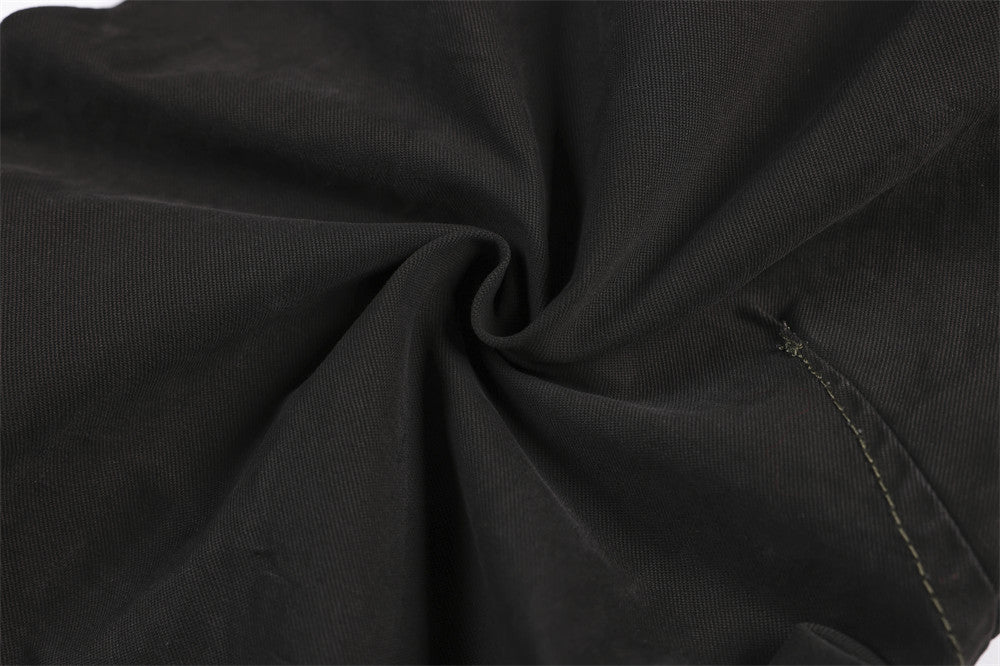 Wide-Leg Cargo Pants with Union Jack Patch and Multi-Pocket Design