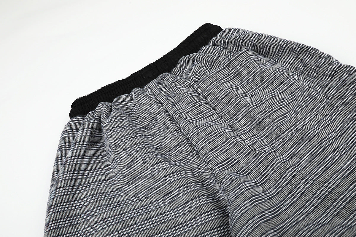 Wide-Leg Striped Sweatpants with Star Embroidery – Relaxed Fit Knit Pants