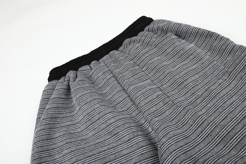 Wide-Leg Striped Sweatpants with Star Embroidery – Relaxed Fit Knit Pants