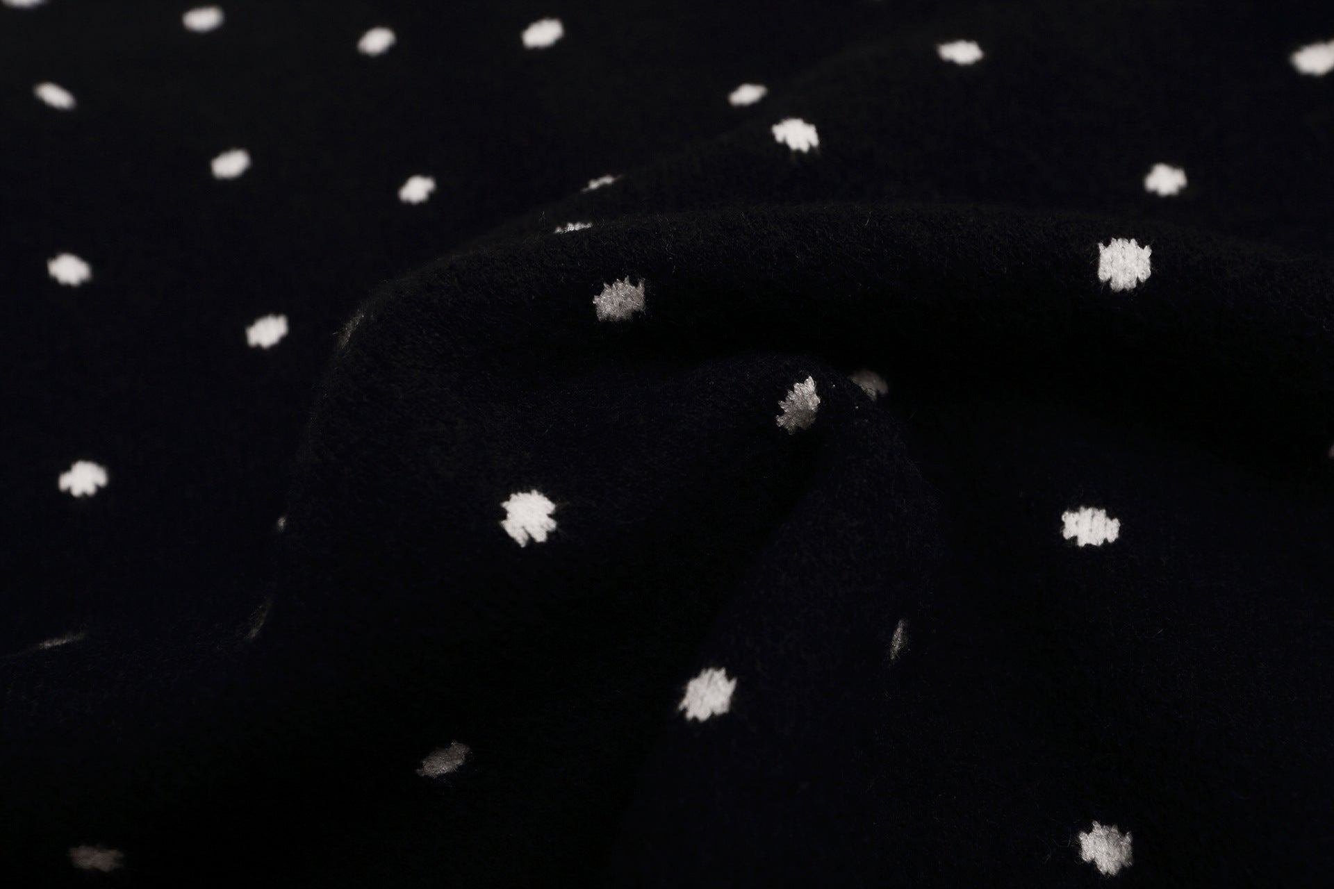Polka Dot Knit Cardigan Sweater – Cropped Button-Up Vintage Style