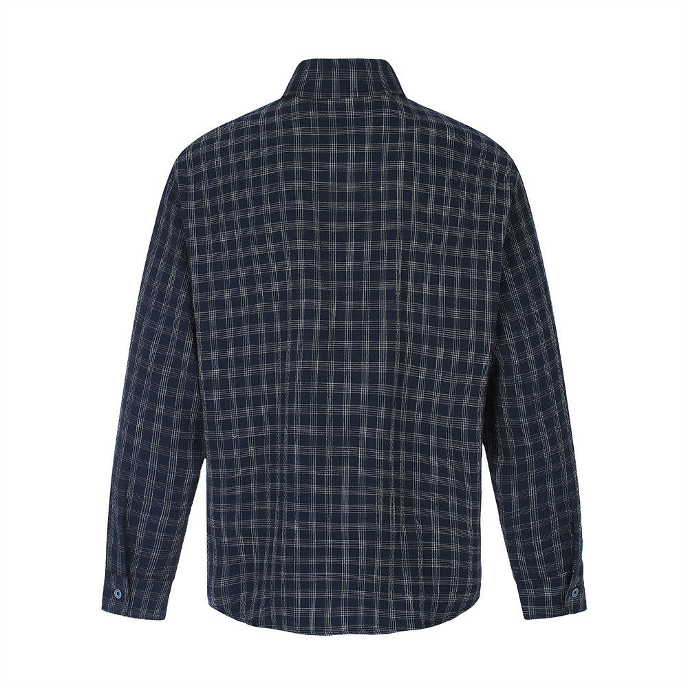 Plaid Long Sleeve Oversized Shirt – Men's Relaxed Fit Button-Up