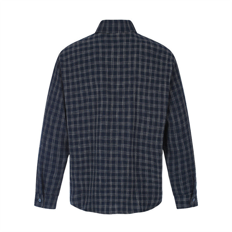 Plaid Long Sleeve Oversized Shirt – Men's Relaxed Fit Button-Up