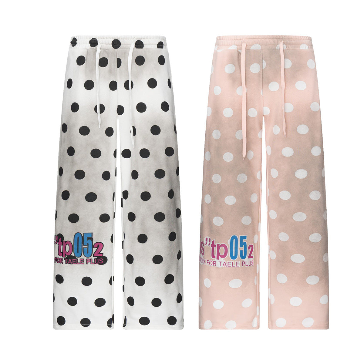 Pantalon de survêtement large à pois – Coupe décontractée délavée à l’acide