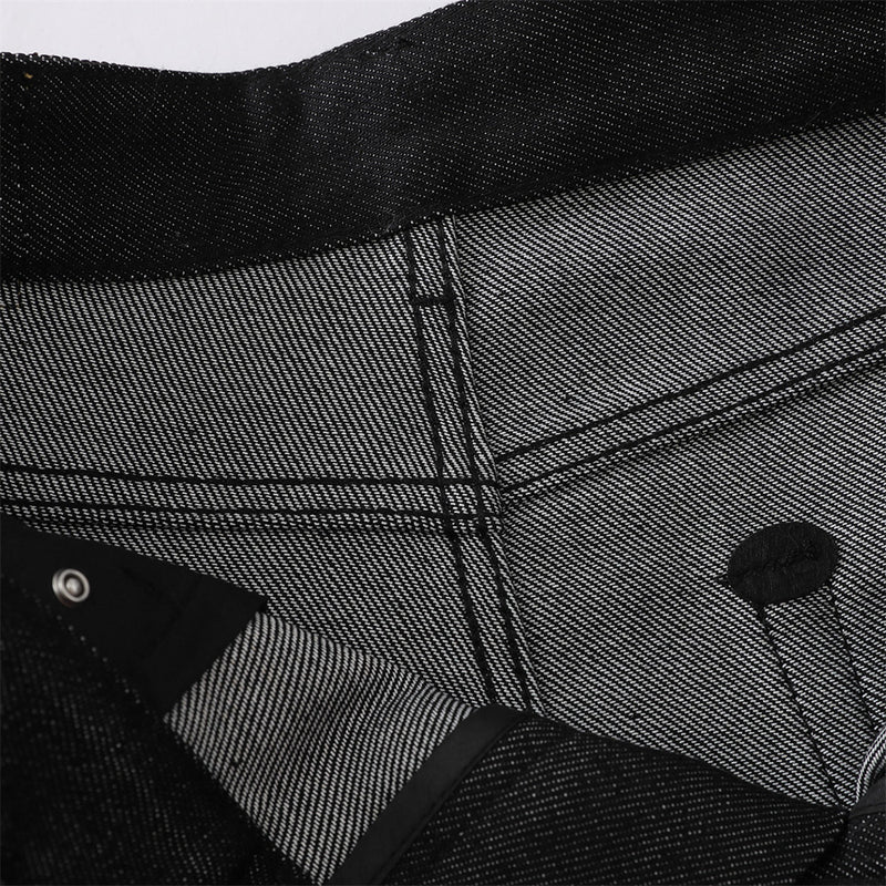 Black Baggy Flare Cargo Jeans – Wide Leg Denim with Rivet & Patch Detail