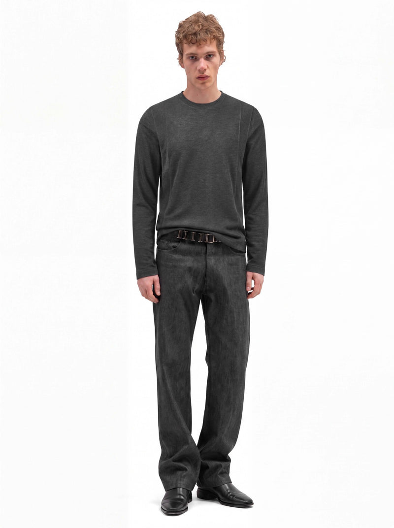 Men's Long Sleeve Crew Neck Shirt – Relaxed Fit Solid Tee