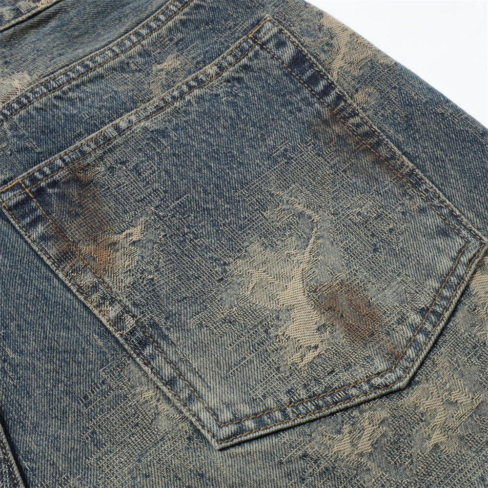 Wide Leg Jeans Mens Distressed Vintage Grunge Baggy Denim Pants