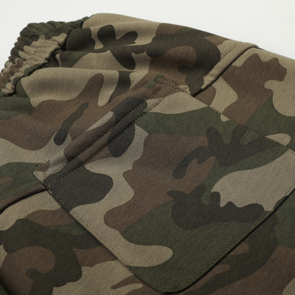 Jogging camouflage coupe large – Pantalon homme droit à imprimé graffiti