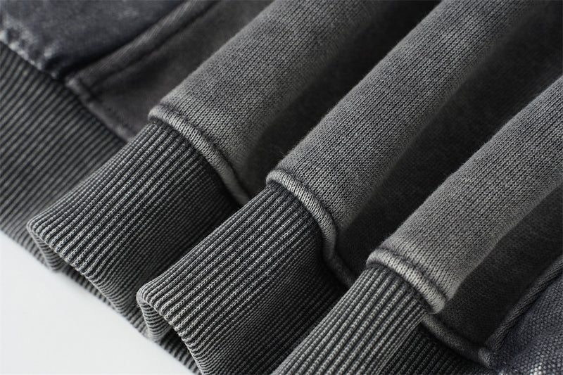 Hoodie oversize à enfiler délavé à l’acide – Streetwear vintage délavé à empiècements