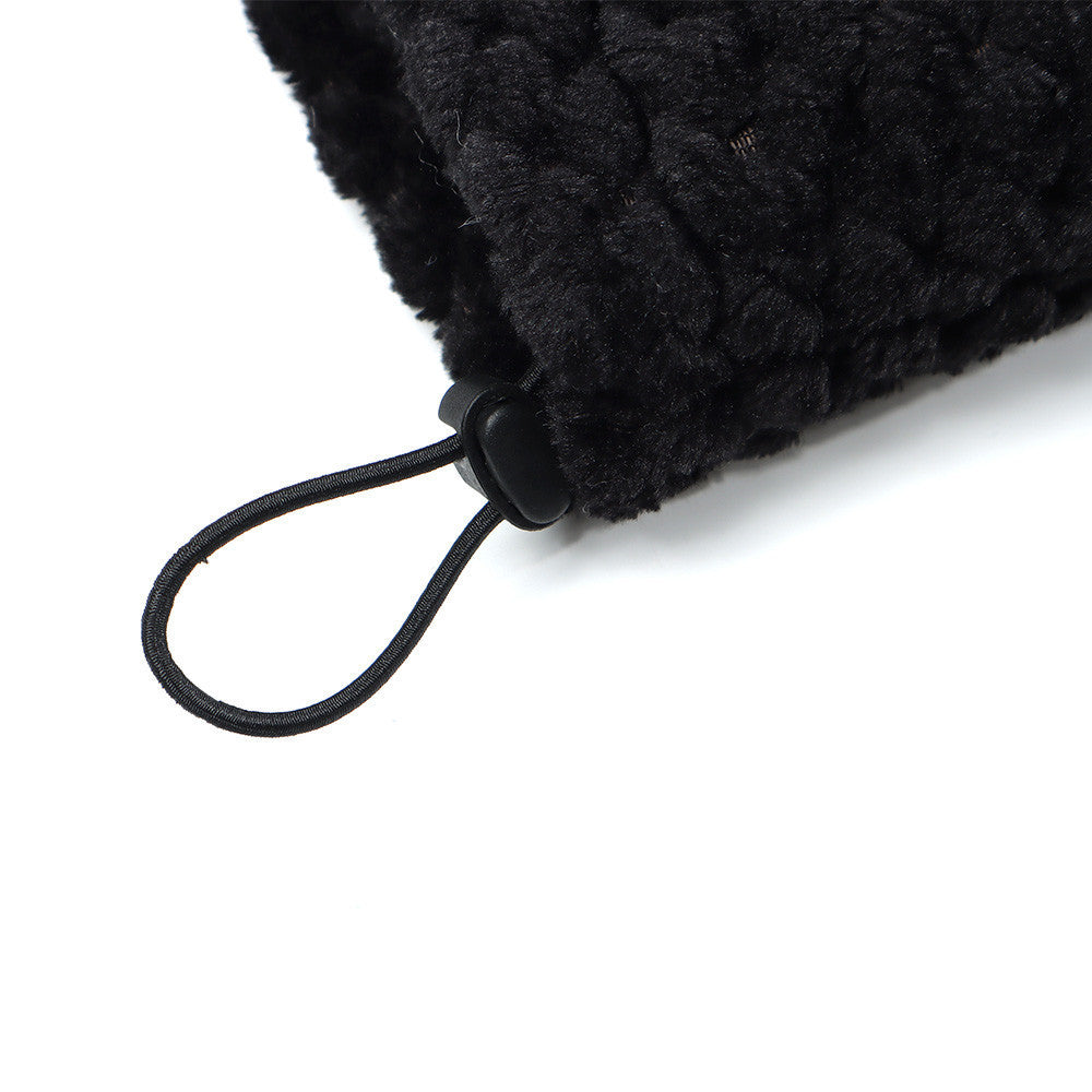 Sudadera con Capucha de Felpa Sherpa con Cremallera – Bordado de Letras Extragrande y Bajo con Cordón