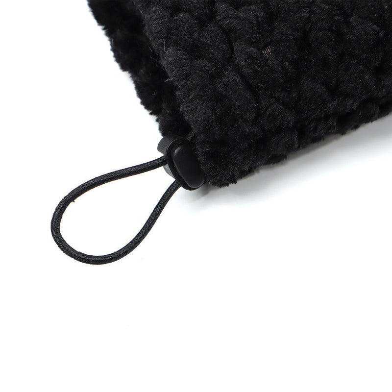 Sudadera con Capucha de Felpa Sherpa con Cremallera – Bordado de Letras Extragrande y Bajo con Cordón