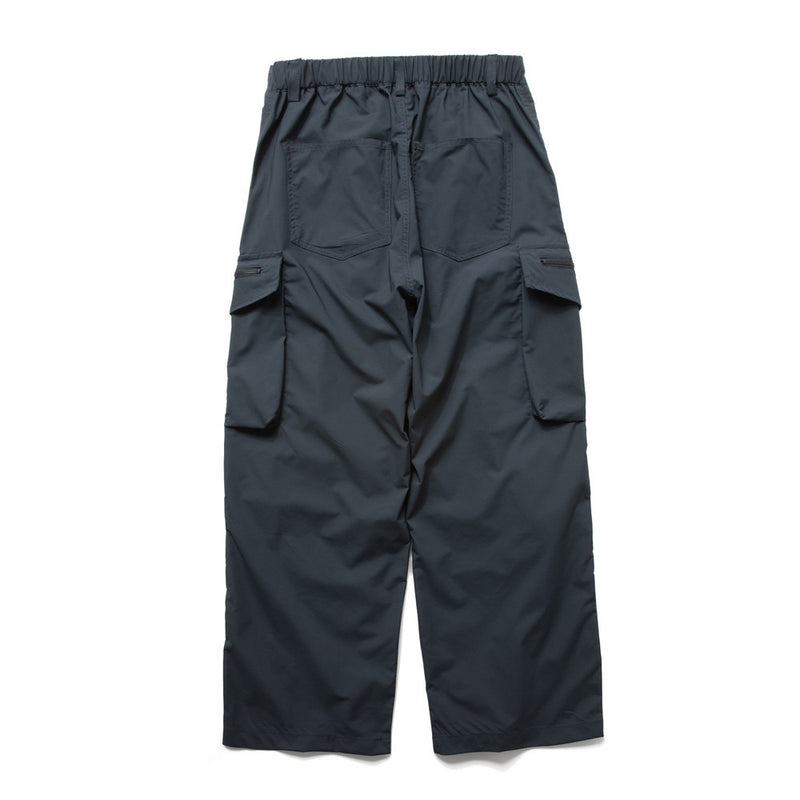 Wide-Leg Cargo Pants – Pleated Parachute Nylon, Relaxed Fit
