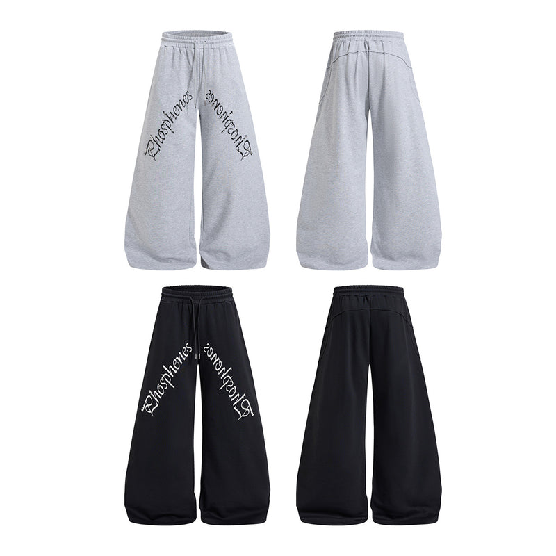 Pantalon de survêtement à jambes larges avec imprimé gothique – Pantalon molletonné baggy hip-hop
