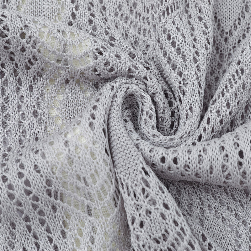 Cardigan en maille ajourée à col rond pour homme – Texture losanges, coupe décontractée