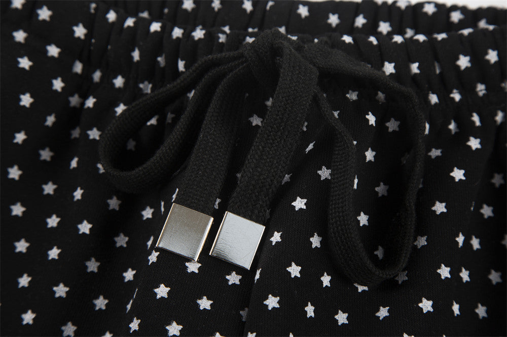 Polka Dot Wide-Leg Pants – Women's Relaxed Fit Drawstring Casual Trousers