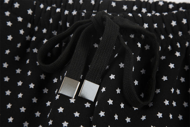 Polka Dot Wide-Leg Pants – Women's Relaxed Fit Drawstring Casual Trousers